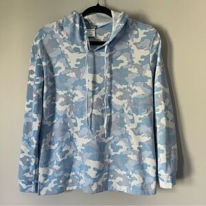 Wake & Wear by Ink & Ivy blue camo camouflage hoodie sweatshirt size small